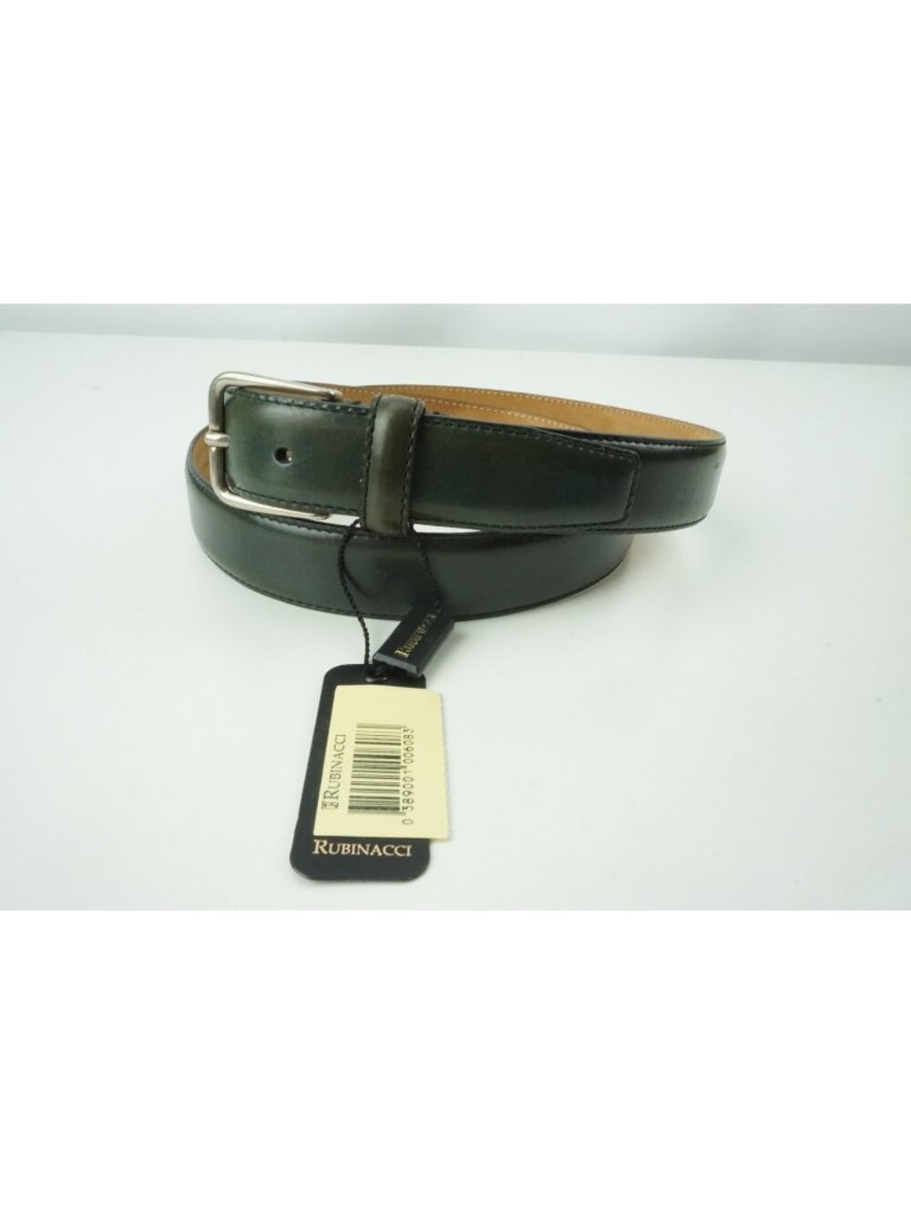 Rubinacci Green Leather Made in Italy Sz 105-120 BRAND NEW